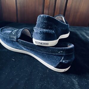 Cole Haan Dark Blue Velvet Loafers